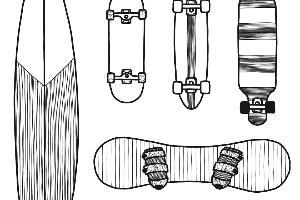 Boards Poster Print, Black And White Minimalist Art - Image 2