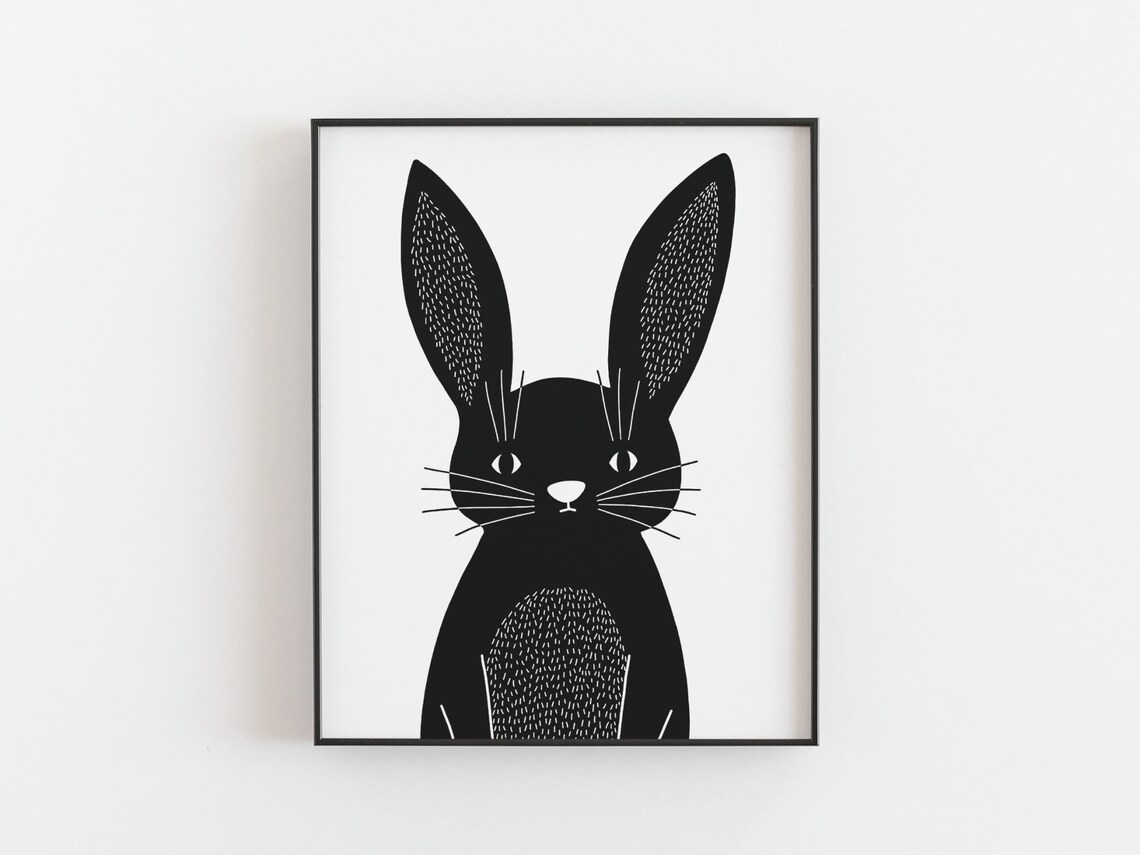 Baby Hare Minimalist Bunny Print, Nursery Decor - Image 2