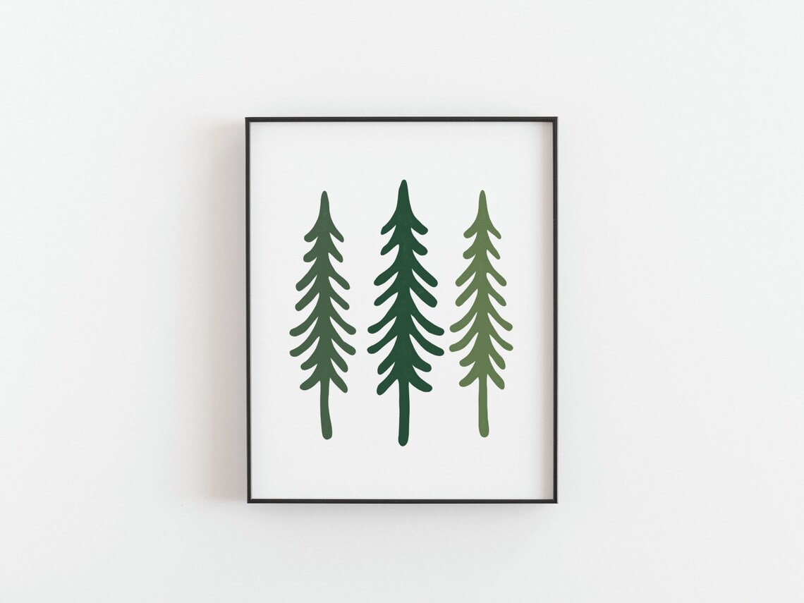 Pine Trees Forest Poster, Minimalist Woodland Art - Image 2