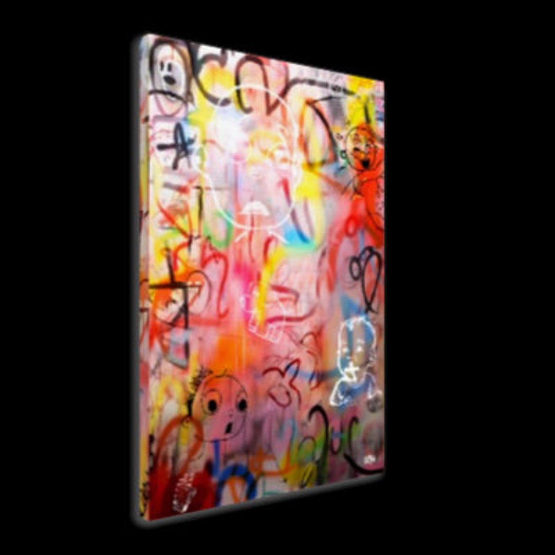 Graffiti Spray Paint Baby Faces Street Art Pink Yellow Pop Art Poster - Image 3