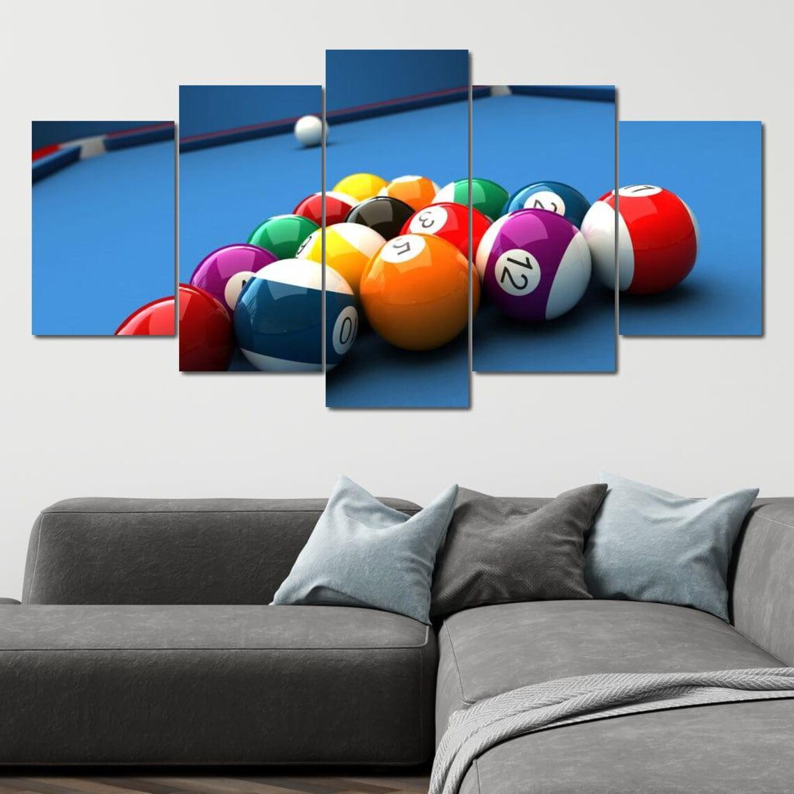 Billiard Table Set, Home Decor Art Print