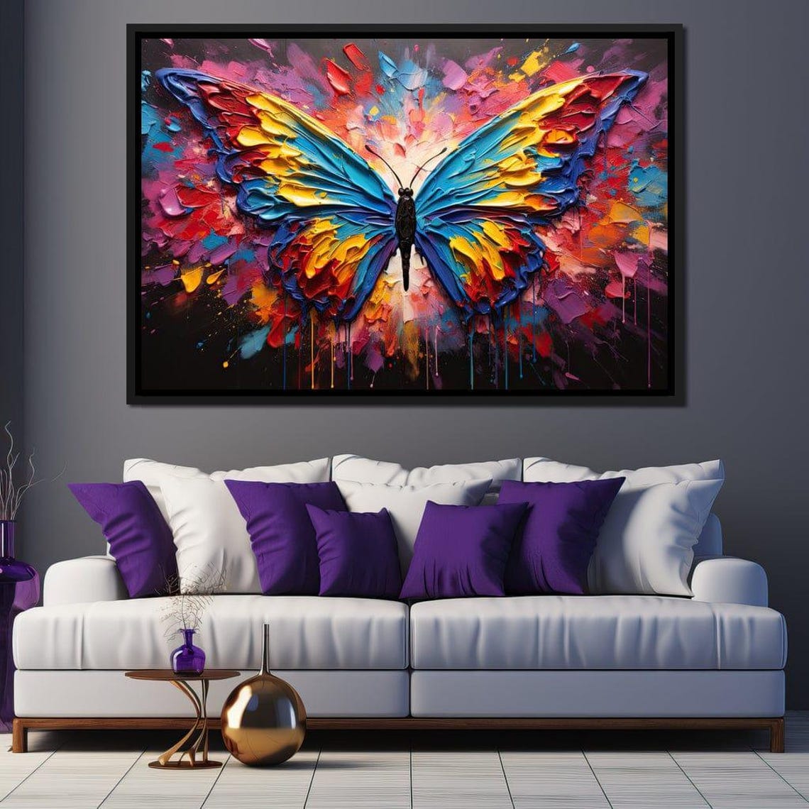 Vibrant Metamorphosis Burst Multi Panel Butterfly Painting Modern Wall Art Colorful Home Decor Natures Elegance By Nichecanvas - Image 2