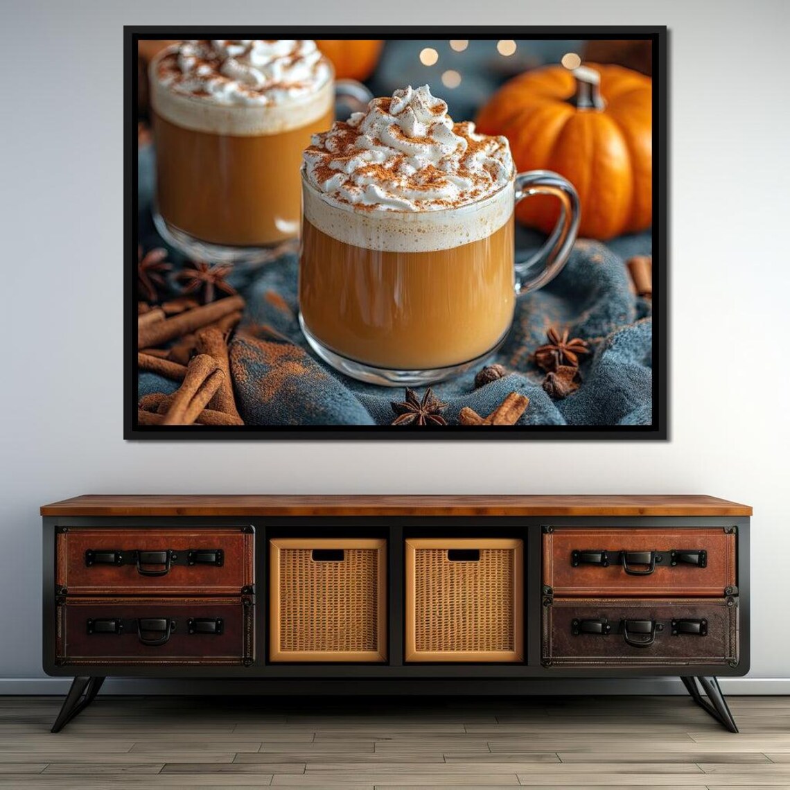 Pumpkin Spice Lattes Whipped Cream Cinnamon Cozy Fall Coffee Photo Poster - Image 2