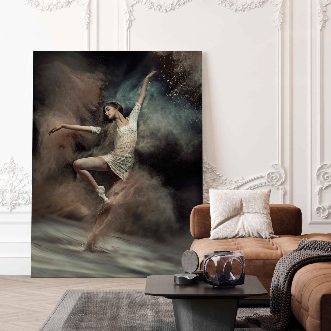 Desert Dancer Ethereal Ballerina In Swirling Sand Storm Art Poster