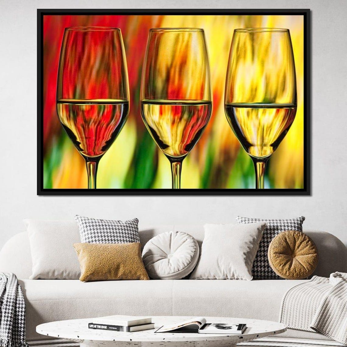Cheers Three Wine Glasses Vibrant Color Splash Modern Bar Art Poster - Image 3