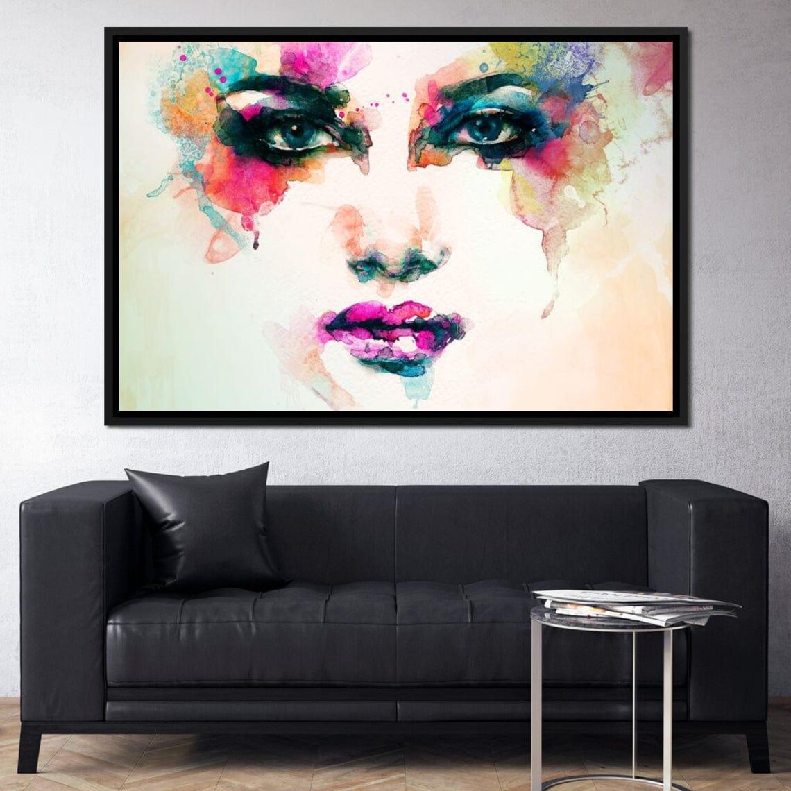 Abstract Woman Portrait, Watercolor Style