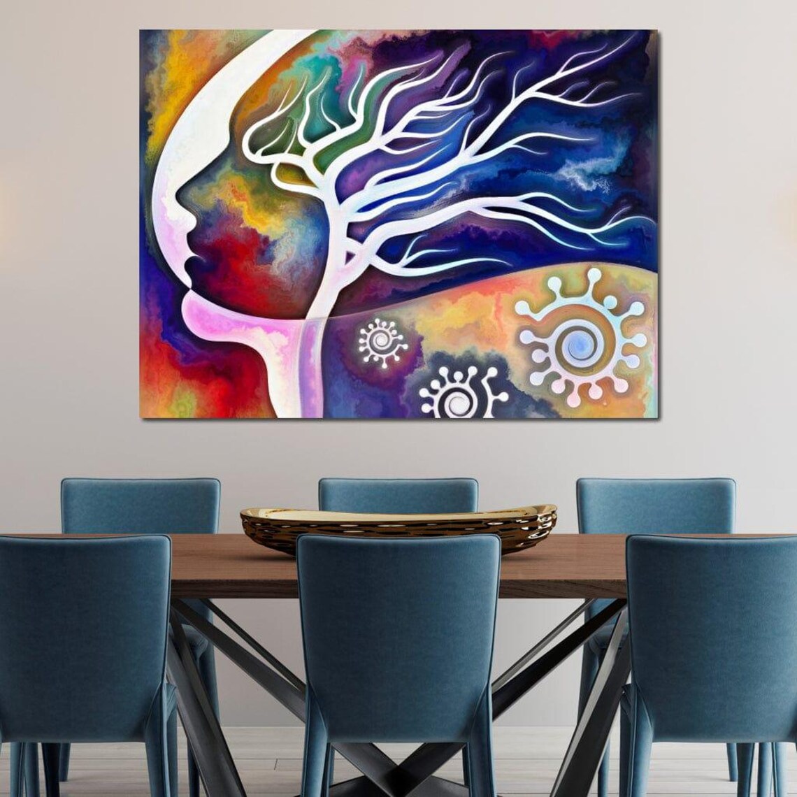 Mind Tree Colorful Abstract Wall Art Psychedelic Oil Painting Nature Inspired Decor Multicolors Art By Nichecanvas - Image 3