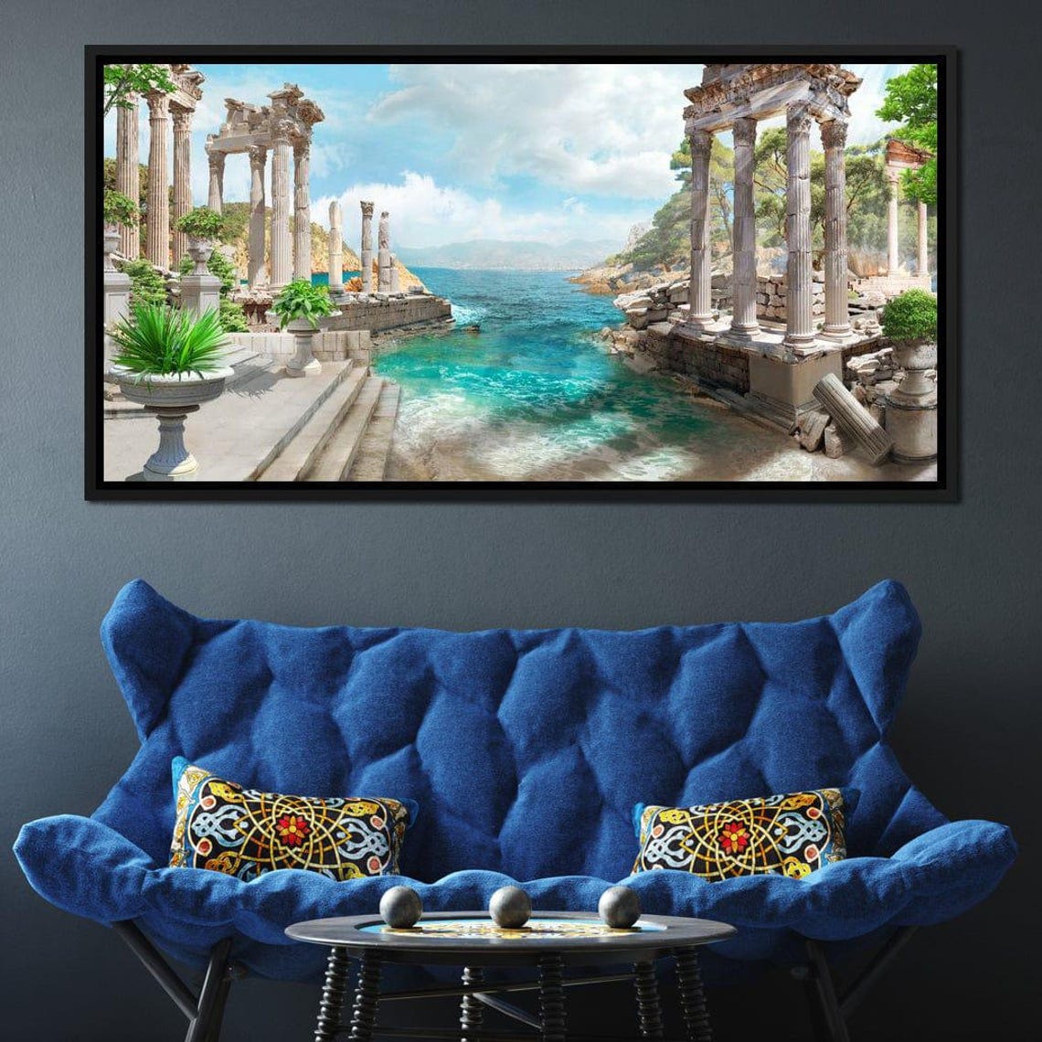 Ancient Greek Ruins Turquoise Coast Column Seaside Travel Poster - Image 2