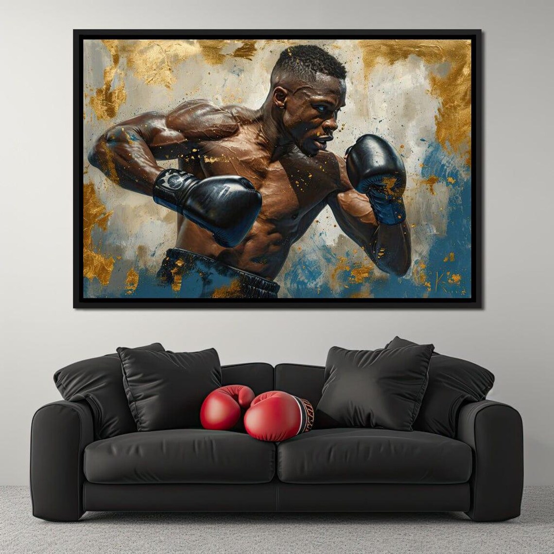 Boxer Fighter Stance Gold Abstract Boxing Motivational Sports Poster - Image 4