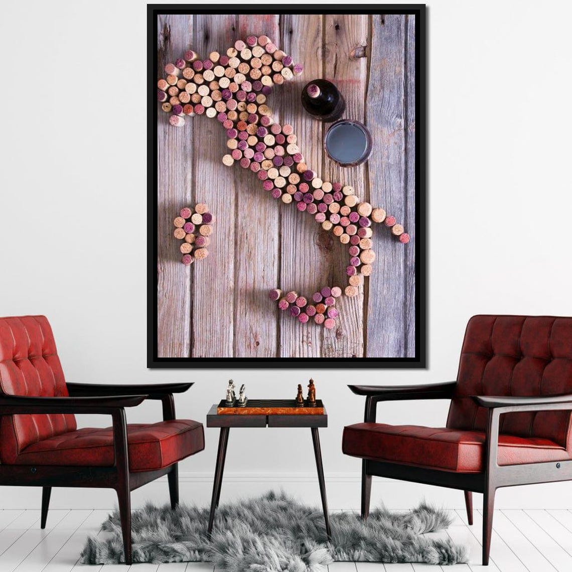Map Of Italy Made Of Wine Corks Rustic Italian Kitchen Wine Bar Poster - Image 2