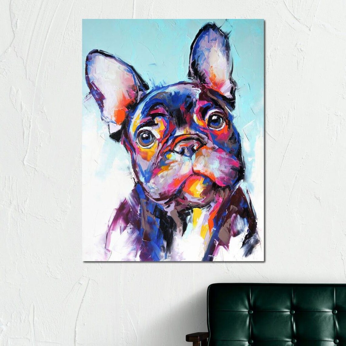 Colorful French Bulldog Portrait Abstract Pop Art Dog Wall Decor Print - Image 4