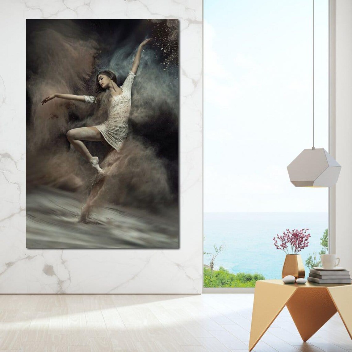 Desert Dancer Ethereal Ballerina In Swirling Sand Storm Art Poster - Image 3