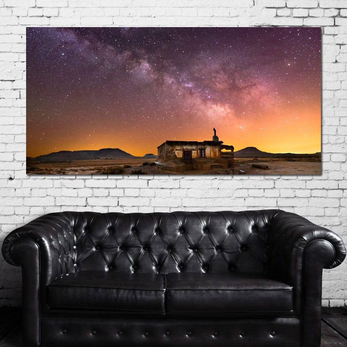 Desert Stone Hut Under Milky Way Starry Desert Night Landscape Poster - Image 4