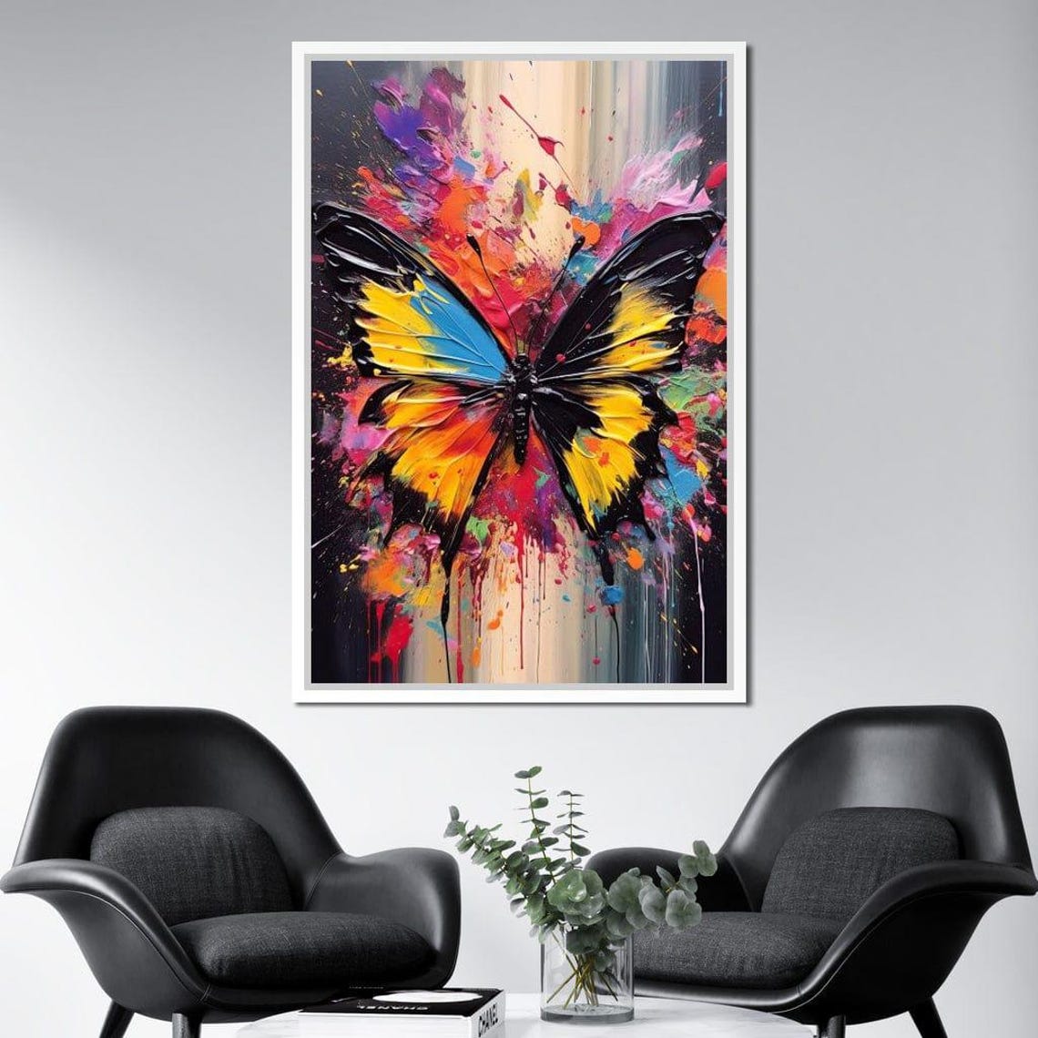 Technicolor Lepidoptera Colorful Butterfly Wall Art Vibrant Home Decor Modern Abstract Print By Nichecanvas - Image 4
