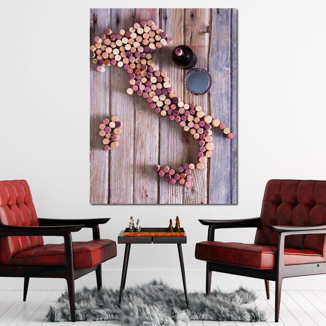 Map Of Italy Made Of Wine Corks Rustic Italian Kitchen Wine Bar Poster - Image 4