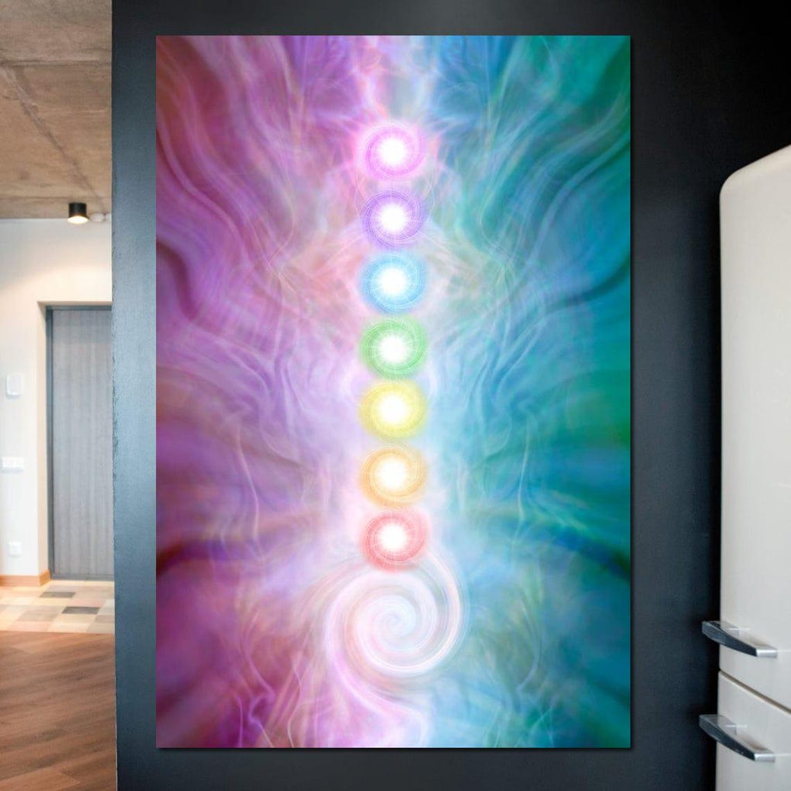 Seven Chakra Energy Centers Glowing Spiritual Meditation Art Poster - Image 4