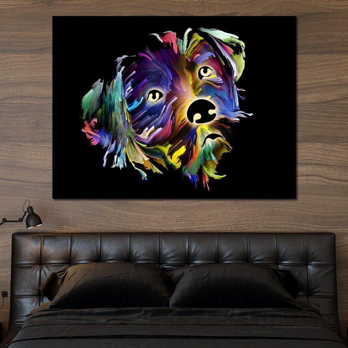 Colorful Dog - Bold Black Background - Image 4
