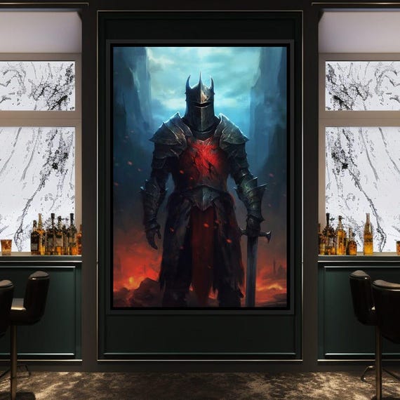 Dark Paladin Lords Legacy Medieval Warrior Fantasy Gothic Home Decor Knight Armor Wall Art By Nichecanvas