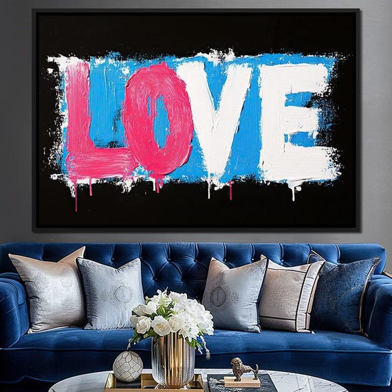 Bold Strokes Of Passion Love Wall Art Modern Home Decor Colorful Abstract For Lovers Vibrant Valentine By Nichecanvas