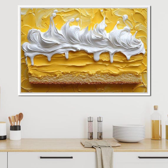 Delightful Lemon Pie Burst Kitchen Dessert Wall Art Yellow Home Decor Cheerful Culinary Print By Nichecanvas