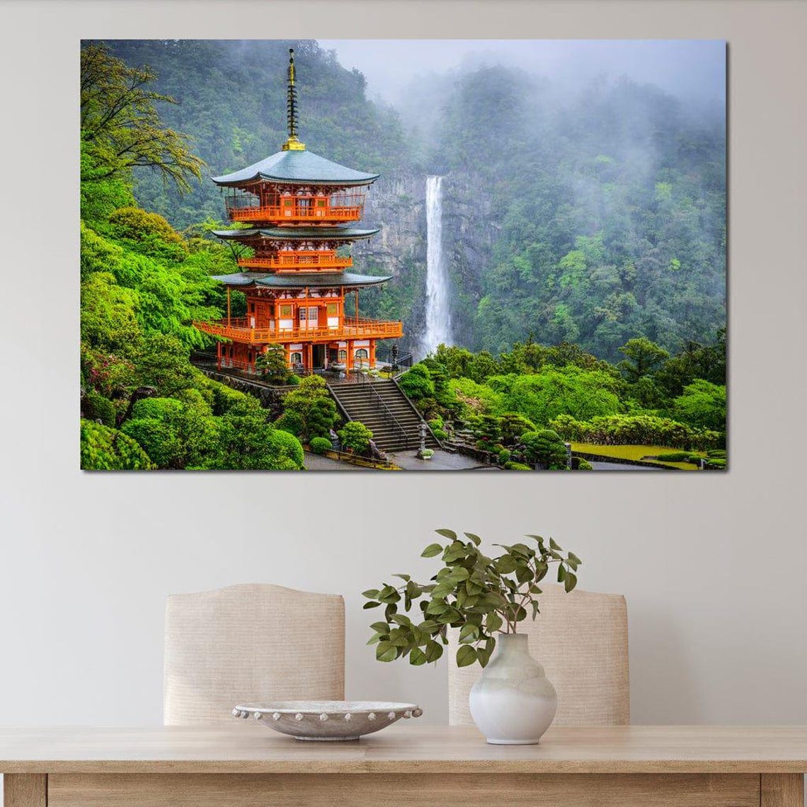 Nachi Japan Three Story Pagoda Waterfall Misty Mountain View Poster - Image 4