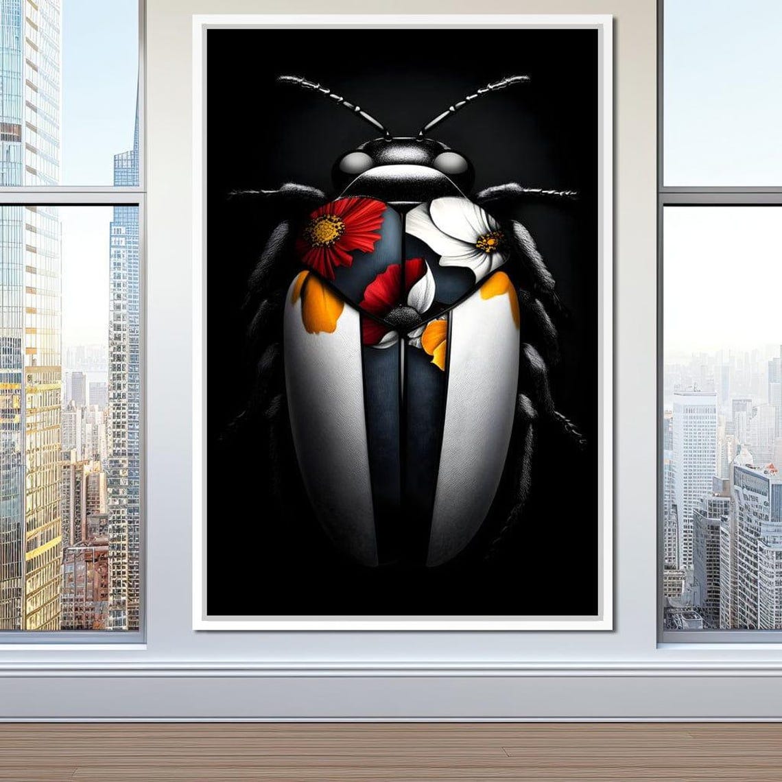 Beneath Floral Wings Unique Home Decor Colorful Insect Art Botanical Modern Wall Art Nature Inspired Design By Nichecanvas - Image 2