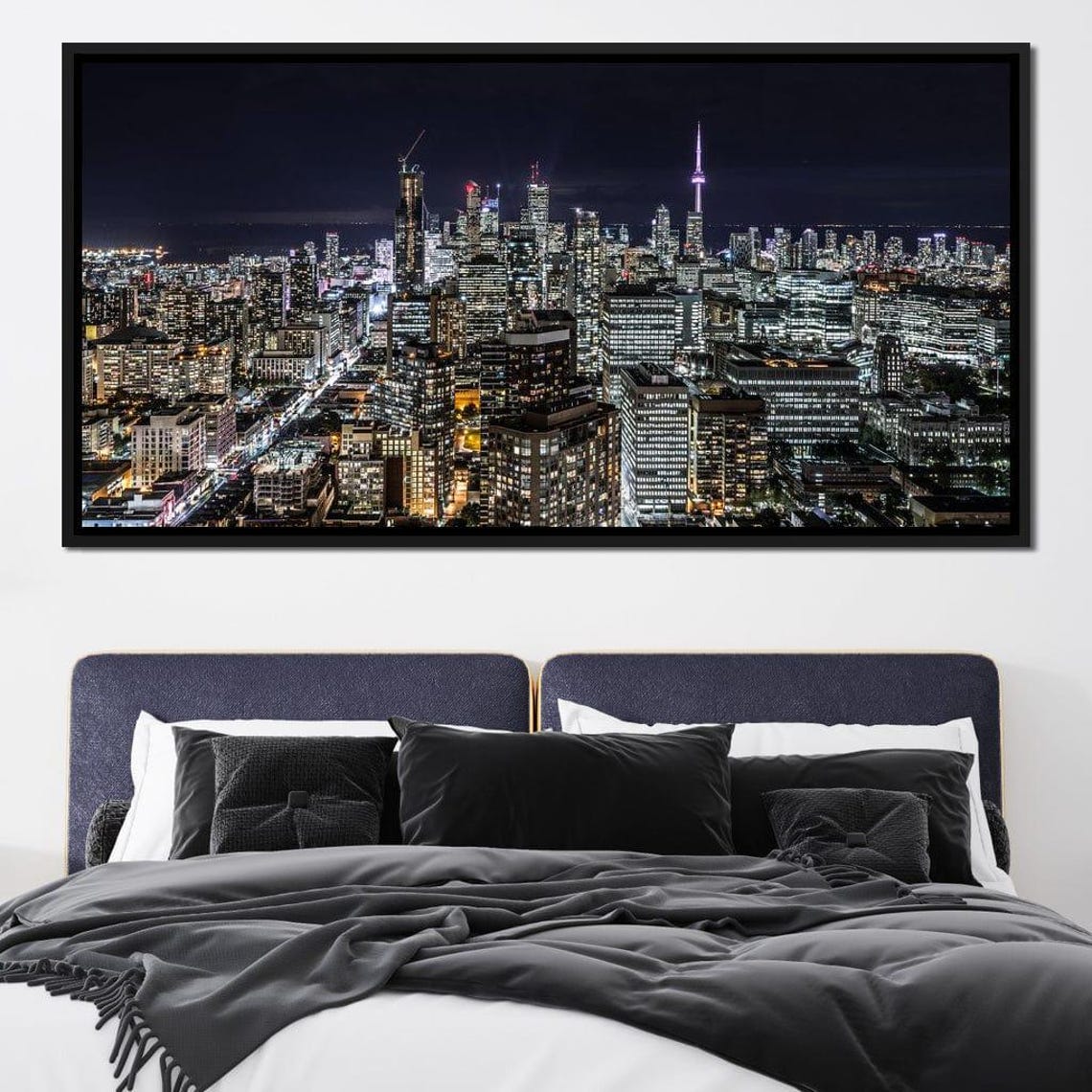 Toronto Skyline Night CN Tower Downtown Lights Cityscape Wall Poster