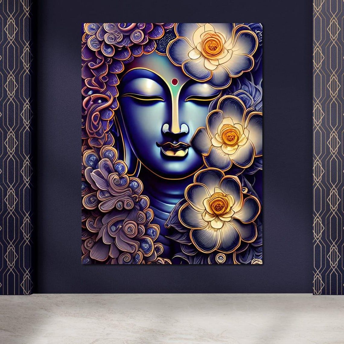 Buddha Flowers Wall Art Print