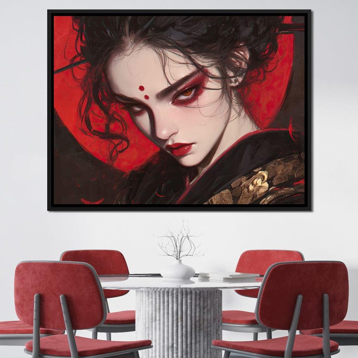 Geisha Nina - Red Passion Art Print - Image 2
