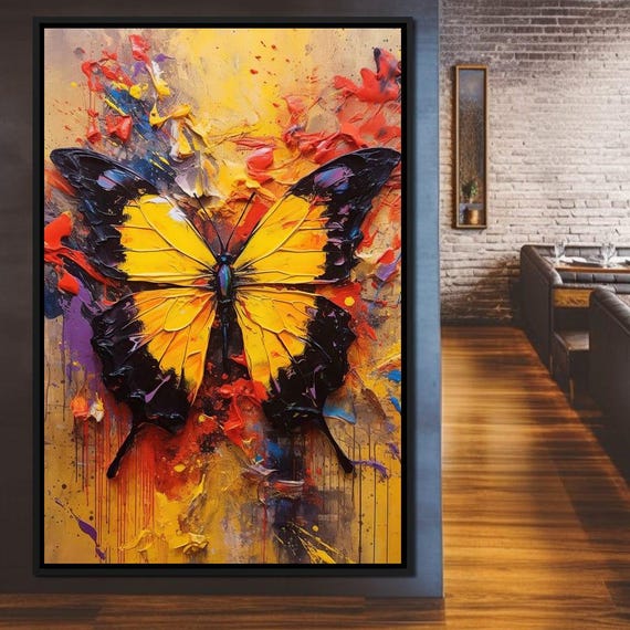 Colorburst Moths Bright Decor Bold Colors Fluttering Moths Nature Inspired Wall Art Vibrant Artwork Butterfly Art By Nichecanvas