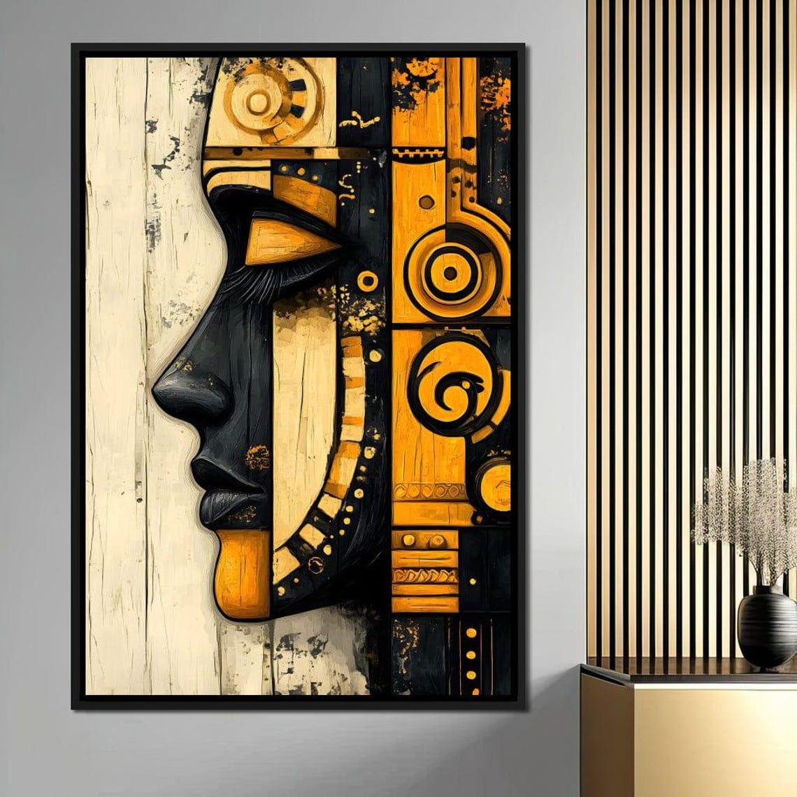 Geometric Fusion Reverie Abstract Art Modern Wall Decor Psychedelic Home Decor Bold Colors Unique Design By Nichecanvas - Image 4