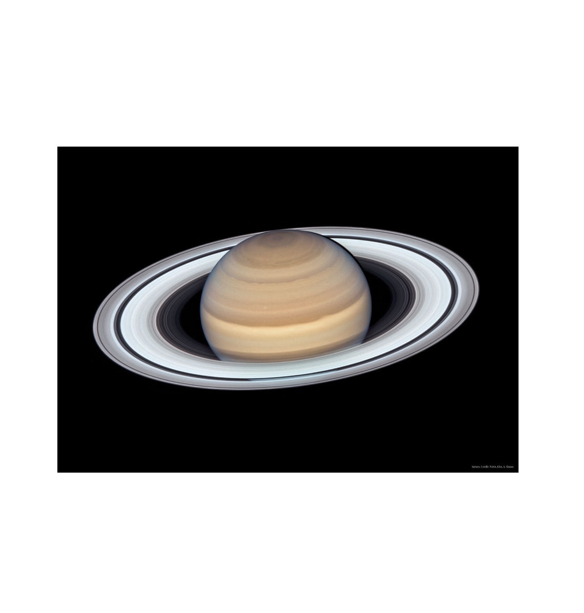 Vivid Saturn and Its Rings Hubble Telescope Planet Photo Poster - Image 3