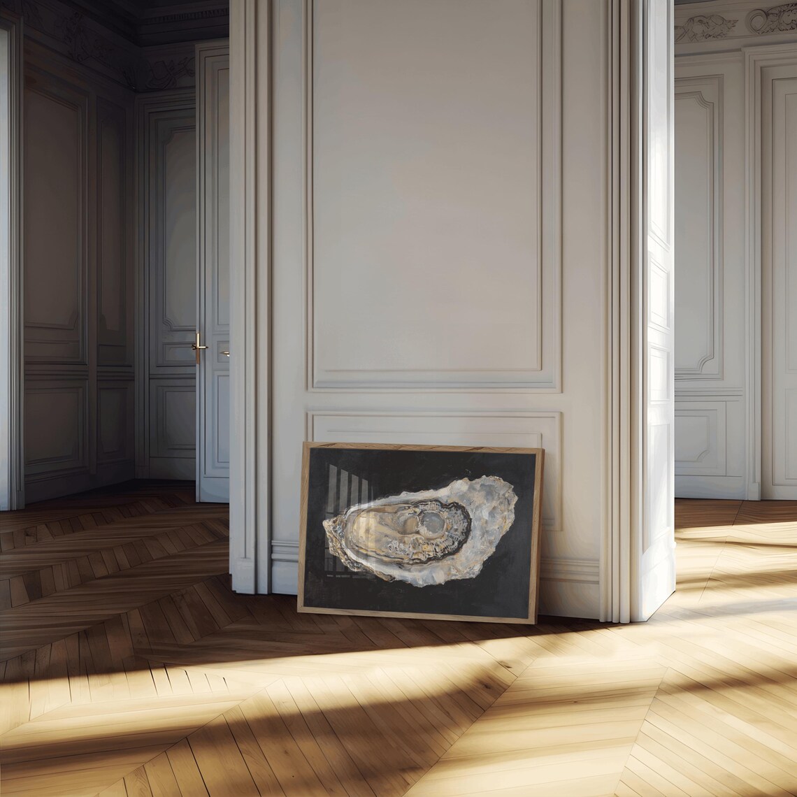 Oyster Oil-Painting-Style Art Print, French Kitchen