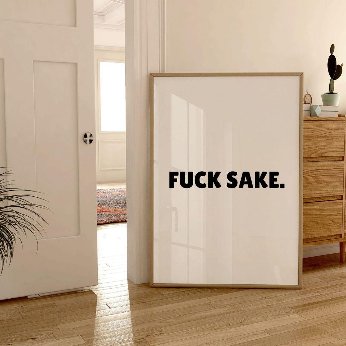 Fuck Sake Funny Explicit Minimalist Black Typography Quote Poster - Image 3