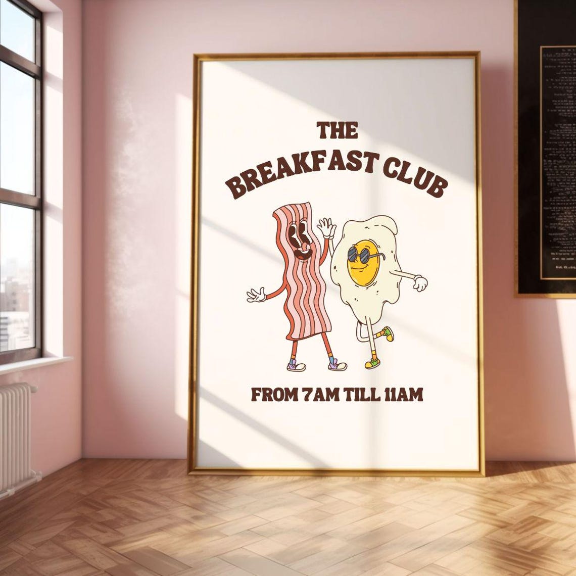 The Breakfast Club Retro Cartoon Bacon Egg Kitchen Decor Poster - Image 2