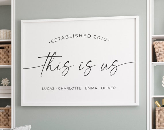 This Is Us Personalized Name Sign, Family Wall Art