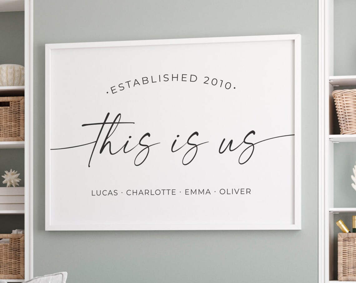 This Is Us Personalized Name Sign, Family Wall Art