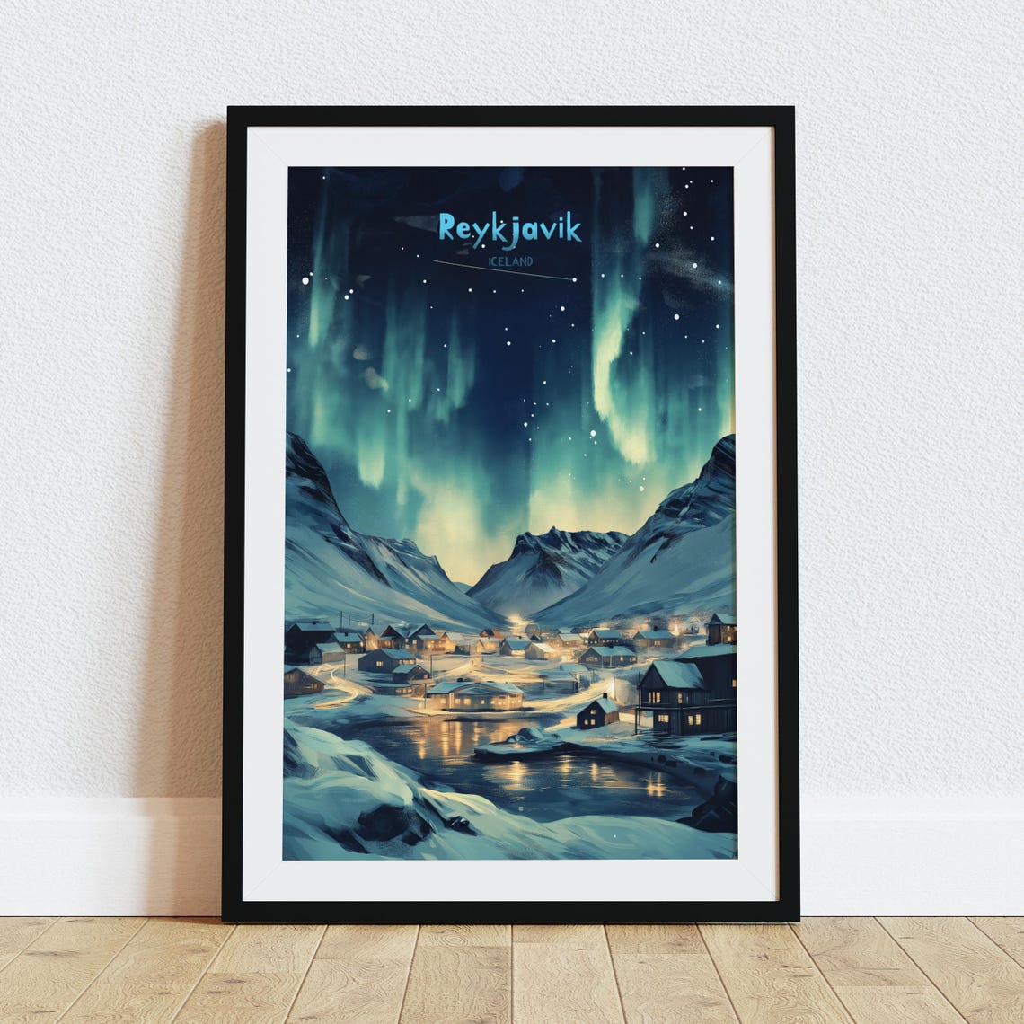 Reykjavk Travel Poster Iceland Wall Art Travel Print Iceland Travel Art Poster Reykjavk Iceland Wall Art Decor