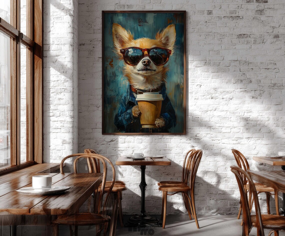 Chihuahua Coffee Art Print, Funny Dog Gift - Image 5