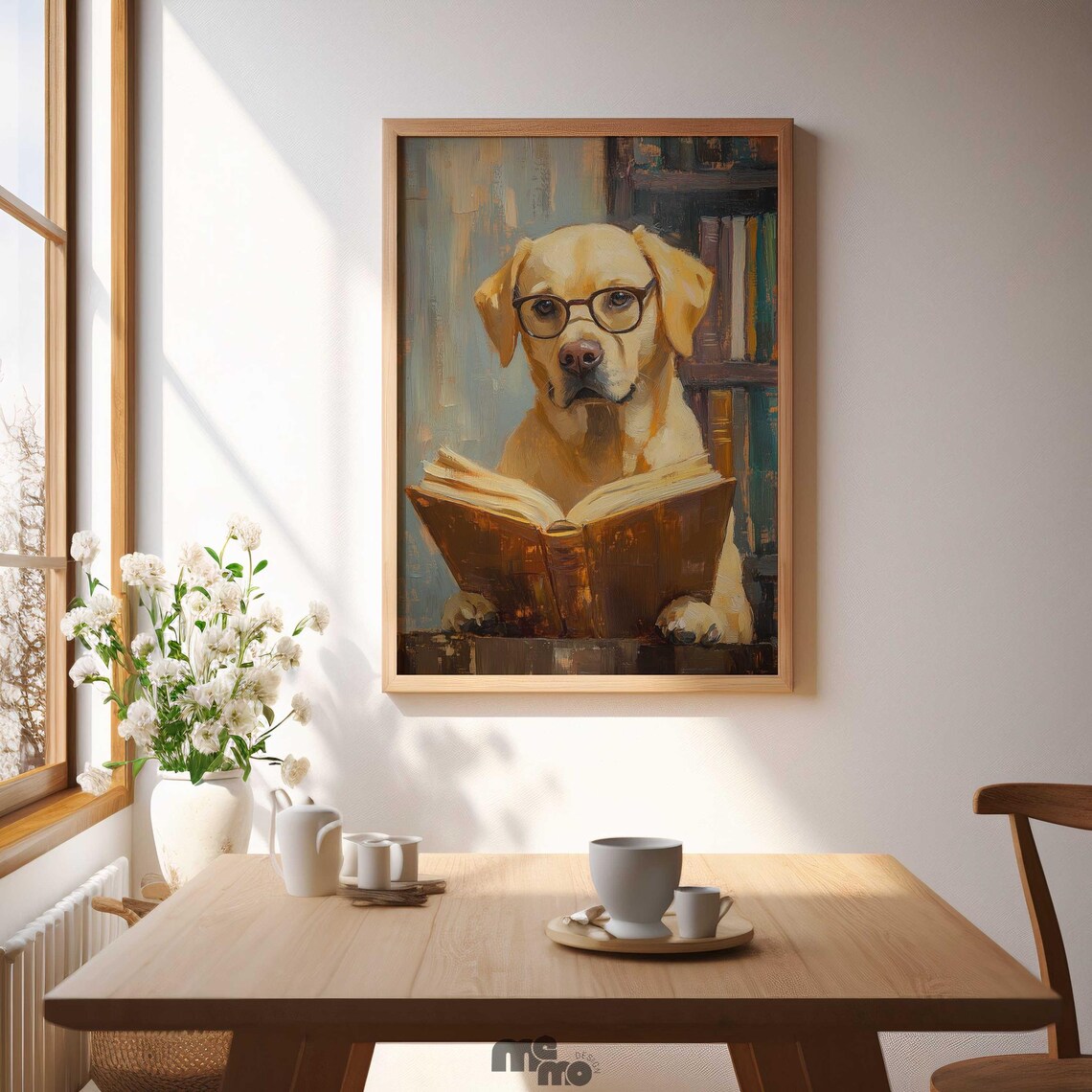 Labrador Reading Book, Funny Dog Library Decor - Image 4