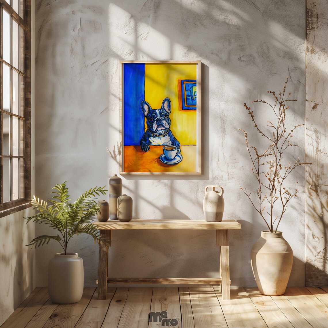 French Bulldog Coffee Scene, Playful Pet Decor - Image 2