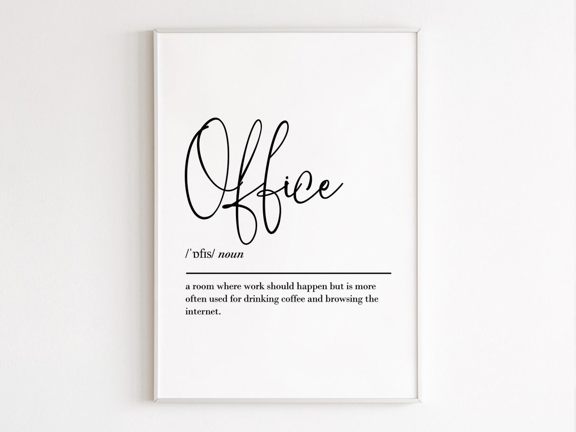 Office Funny Definition Dictionary Style Coworker Gift Poster