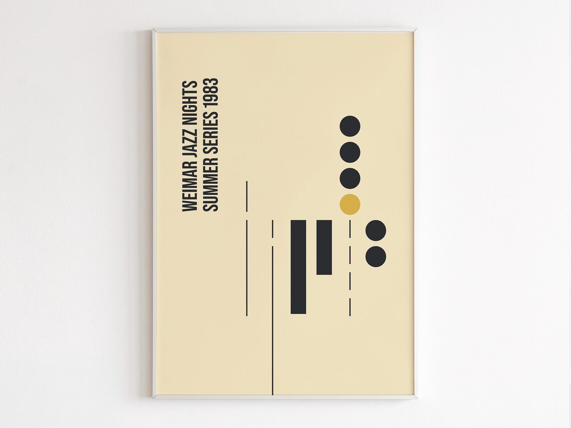 Weimar Jazz Nights Summer Series 1983 Minimalist Music Poster Art