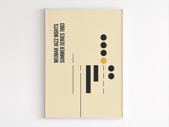 Weimar Jazz Nights Summer Series 1983 Minimalist Music Poster Art