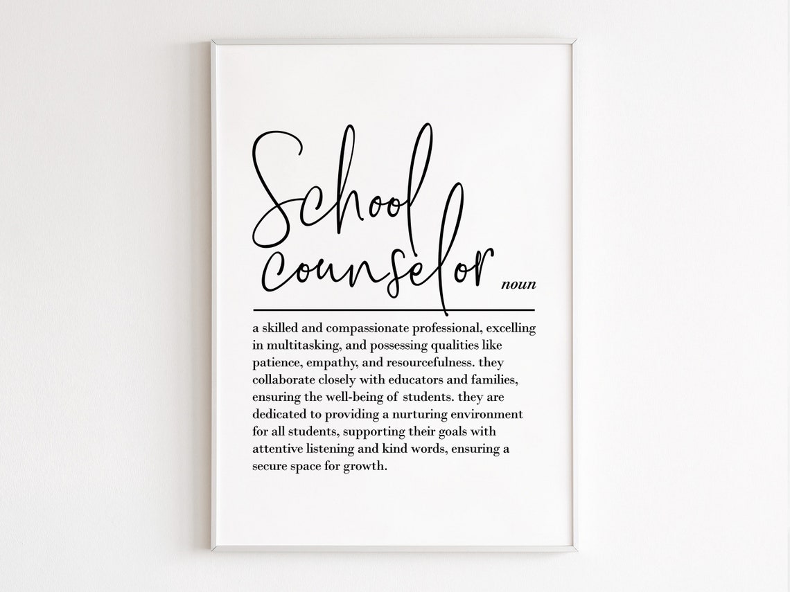 School Counselor Definition Dictionary Style Appreciation Poster
