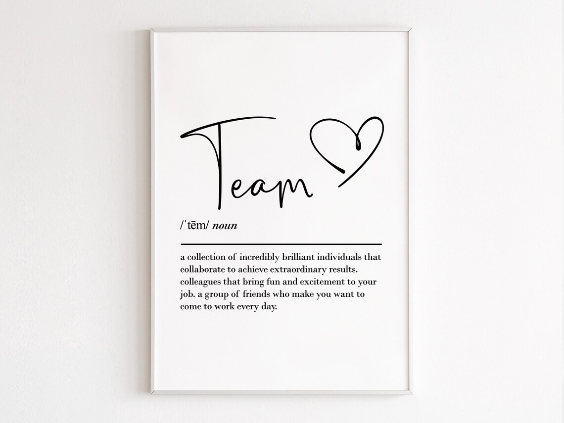 Team Definition Workplace Farewell Gift Art Print - Image 3