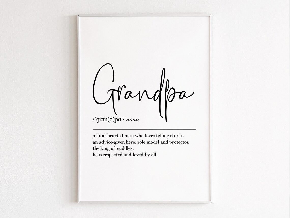 Grandpa Definition Art Print, Birthday Gift - Image 3