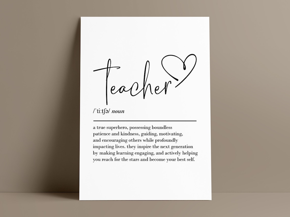 Teacher Definition Art Print, Teacher Appreciation Gift - Image 2