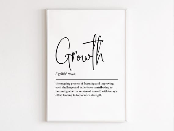 Growth Definition Motivational Quotes Poster