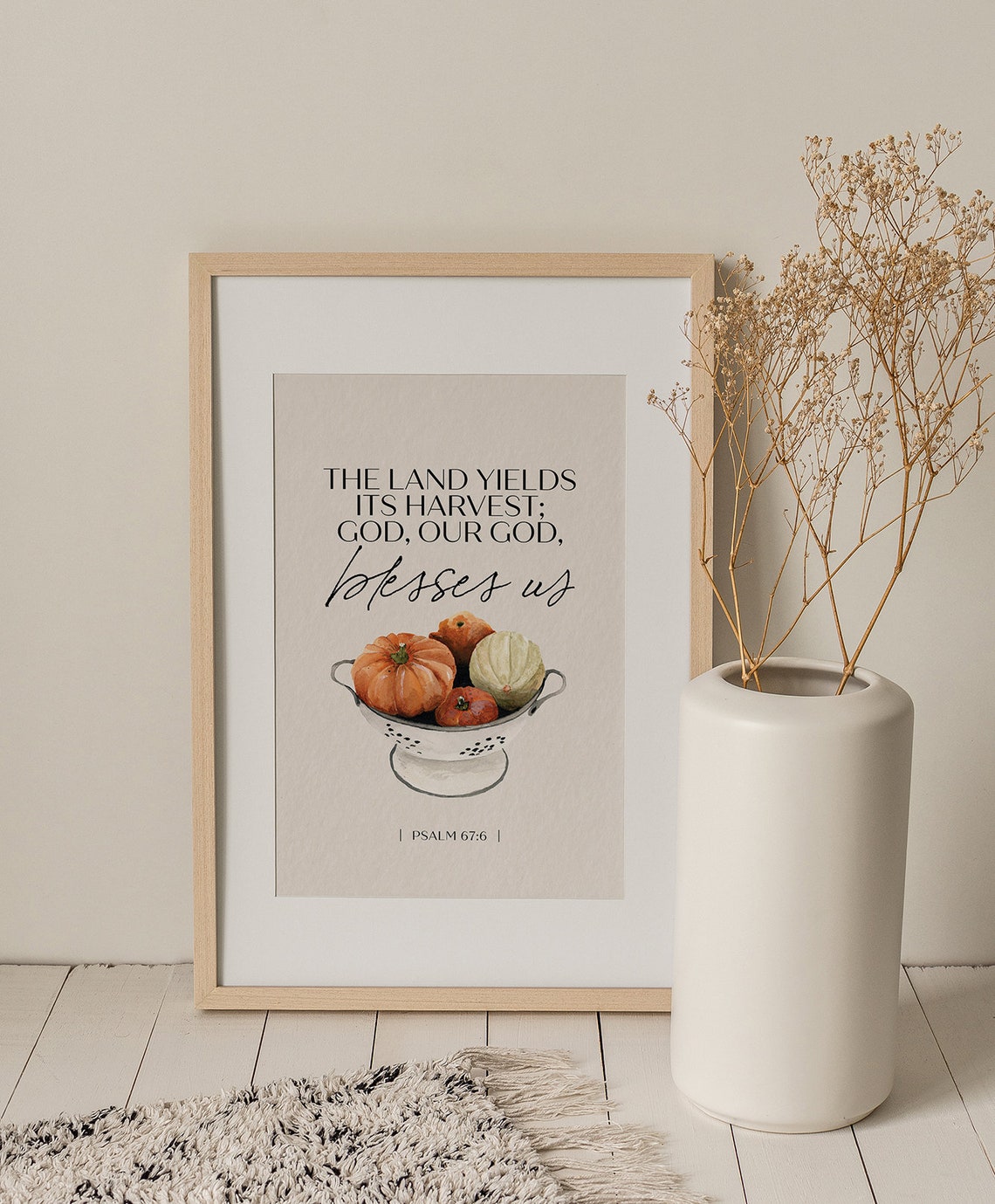 Psalm 67:6 The Land Yields Its Harvest Thanksgiving Blessing Poster - Image 2